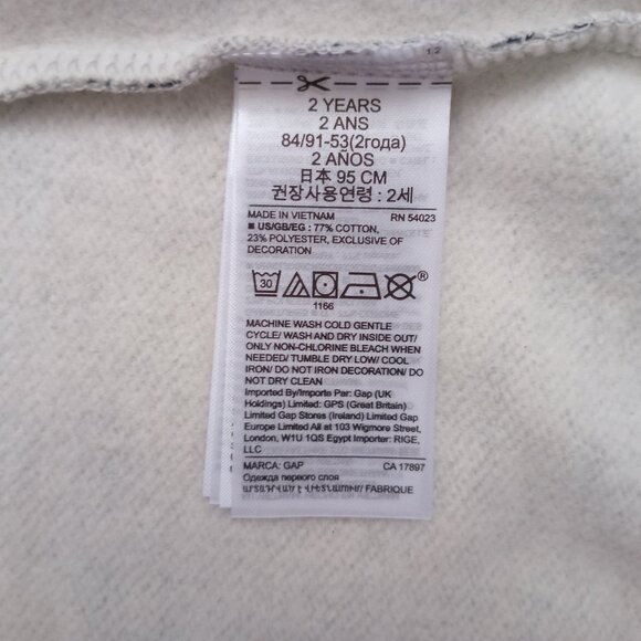 Baby Gap Toddler Long Sleeve Gray Sweatshirt Dinosaur Pattern Size 2 Yrs 95 cm - Picture 3 of 6